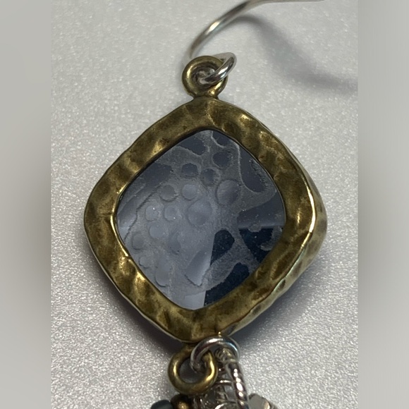 Silpada Sterling Silver & Frosted Etched Amethyst Glass, Shell & Bead Earrings - Picture 14 of 16